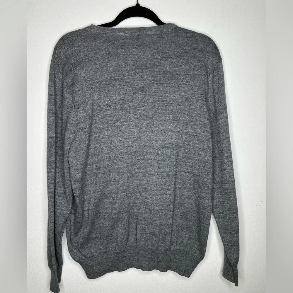 J.Crew Men's Cotton Sweater Large Crew Neck Sweater Gray Melange